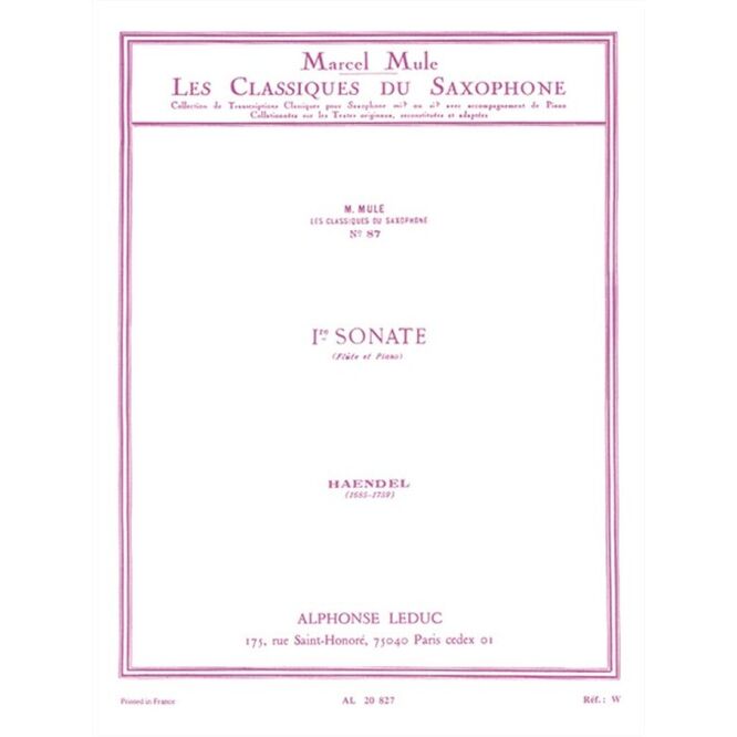 HAENDEL, GEORGE FRIEDRICH.- SONATA N.1 SAXOFÓN