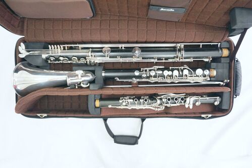 Estojo Para Clarinete Baixo E Clarinete Sib Marcus Bonna Mb Em Laranja