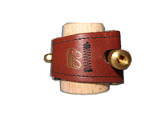Abrazadera y Boquillero Clarinete Sib Aleman Wood Stone Kodama II Cuero Marrón perfil 2