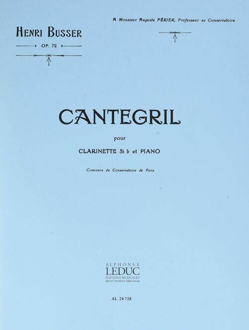 BUSSER, HENRI.- CANTEGRIL OP.72