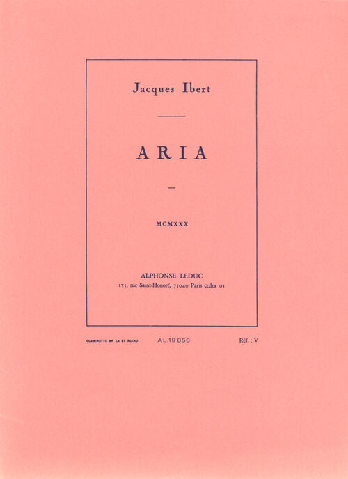 IBERT, JACQUES.- ARIA CLARINETE EN LA